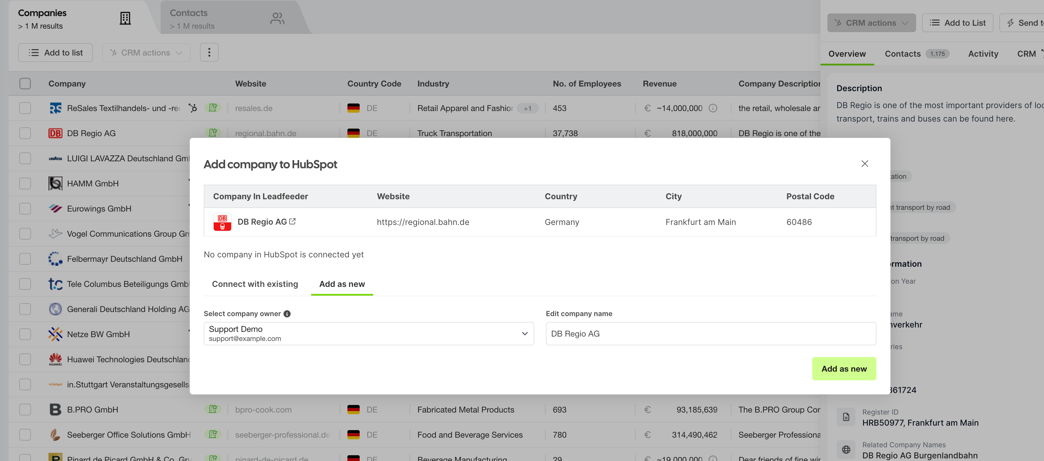 Add New Companies to HubSpot