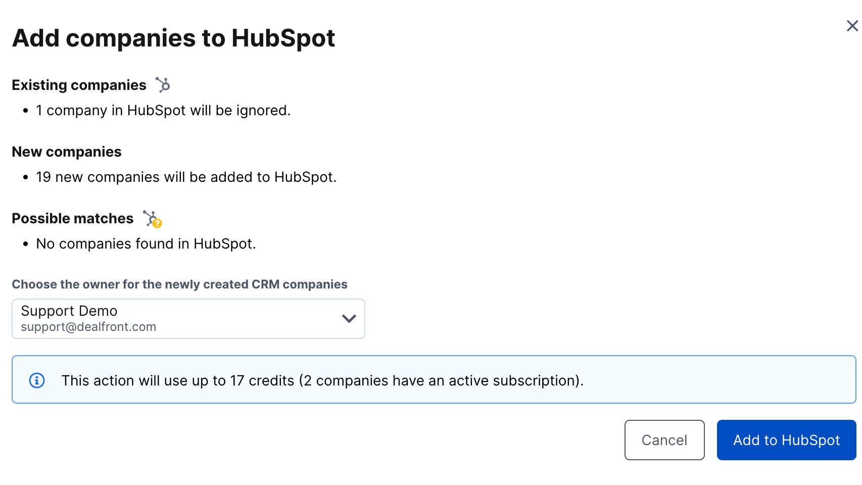Add New Companies to HubSpot